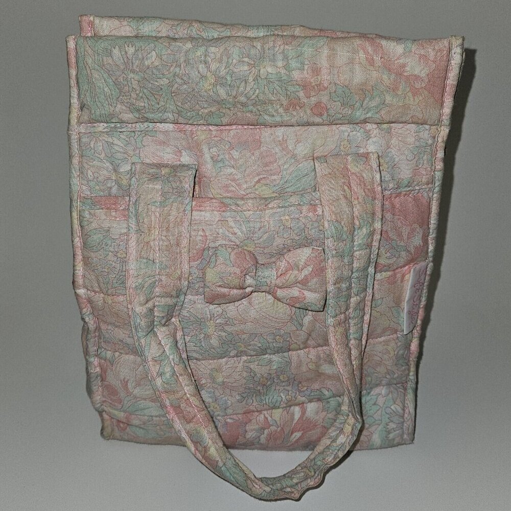 VTG Baby Connection Soft Style Pink Floral Diaper Bag Small 11x9 Green Blue READ